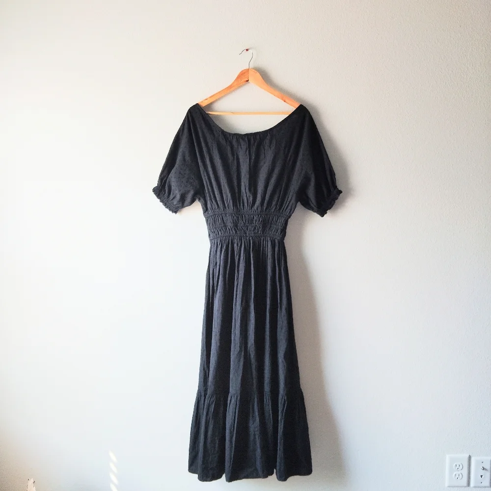 And Now This 100% Cotton Black Midi Dress - Picture 2 of 6